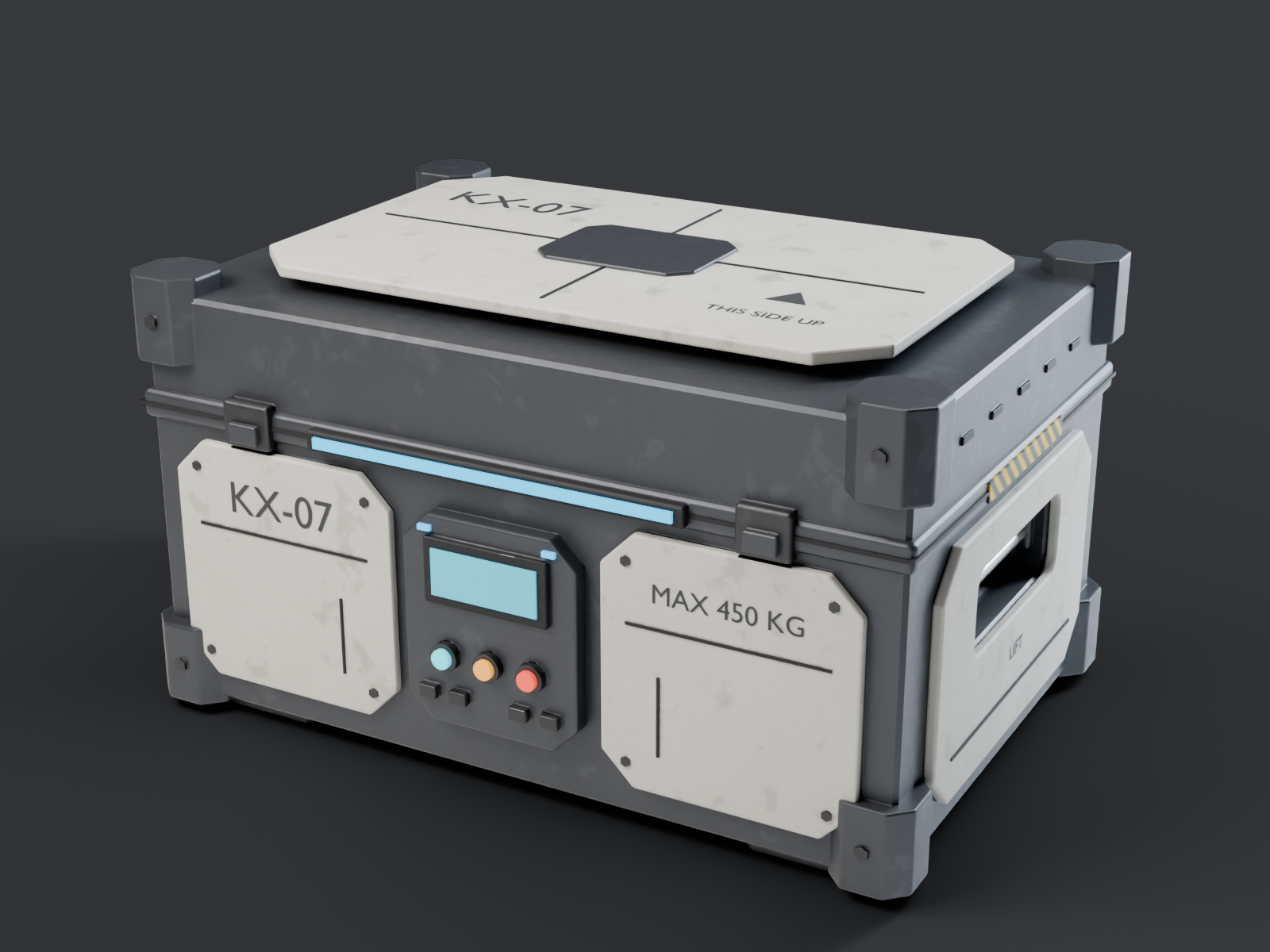 Sci-Fi Armoured Cargo Crate KX-07